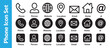 © Lima - Contact icon set with phone person website location email home at symbols in black and white