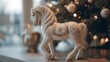 © Yahor Shylau  - a horse statue against the backdrop of a Christmas tree.