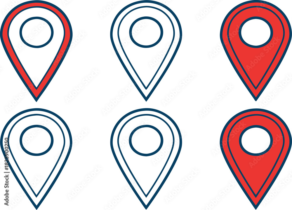 Map and Location Symbols Set. Map Pin and Marker Symbols Collection ...