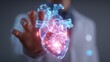 © Oleksandr - A doctor examines a digital heart model, showcasing innovative medical technology. The glowing, intricate design symbolizes progress and future of healthcare.  #MedicalTech