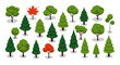 © Ophelia - Flat style assorted trees collection for nature and environment design