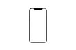 © Shanuka - Isolated smartphone mockup with a blank white screen on a white background in a studio setting for product display
