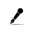 © jano - A black and white illustration of a fountain pen drawing a line on a white background simple design