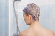 © anetlanda - Woman under the shower with colored foam on hair