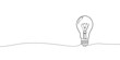 © Sabbir - single continuous line drawing of light bulb minimalistic concept of idea discovery and invention continuous sketch doodle vector illustration banner