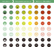 © sushi_love - 感情での評価。顔文字のアイコン。絵文字のフィードバック。満足、良い、悪いなどのレビュー。