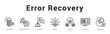 © Mia - Error Recovery Modern and clean web banner illustration featuring thematic icons for visual communication