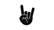 © HABIBULLA - Black silhouette of a hand making the rock on gesture against a white background