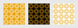 © julimur - Elegant geometric vector pattern in gold and black variations, featuring interlocking star shapes and clean modern lines. Perfect for luxury branding, packaging, backgrounds, and textile design.