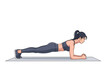 © Asep - Focused woman performing a forearm plank exercise on a mat, showcasing core strength and stability for a balanced fitness and workout routine