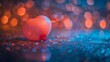 © Rusiaeva.Pgh - Cute heart shaped pink balloon on glitter surface with soft pastel bokeh for valentine s day