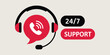 © AYAT - Hotline support service concept with call center consultation, tech support elements, customer communication, professional consultant icons, secretary assistance, modern vector graphics