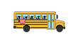 © rfdsgns - Classic yellow school bus side profile with students.