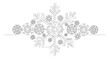 © Azizi - Elegant continuous line drawing of winter snowflakes pattern adds a festive touch