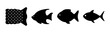 © Taramon00 - Varied fish shapes in silhouette, representing ocean life.