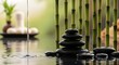 © Being Imaginative - A serene spa scene featuring stacked stones, bamboo, and flowing water in a calming environment