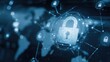 © mila103 - This visual representation illustrates a digital security network with various lock icons overlaid on a world map, highlighting the significance of online safety and data protection.