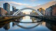 © ThisDesign - bridge over the lake that crosses the city generative ai