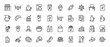 © PixeloAI - Coffee shop and cafe line icon set. Vector pictograms of beverage, pastry, table, cashier, and grinder, thin linear illustration.