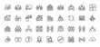 © PixeloAI - Business and teamwork line icon set. Vector pictograms of meeting, presentation, calendar, and structure, thin linear illustration.