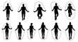 © Simone Matos - Dynamic silhouettes jumping rope for fitness, representing diverse athletes exercising together