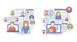 © dikifajarfadilah - online collaboration connecting people remotely for virtual teamwork  digital communication promoting modern workplace flexibility  remote connectivity