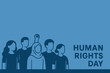 © Hamzah - Empowering illustration depicting a diverse collective advocating for universal human rights, emphasizing unity, equality, and social justice for everyone