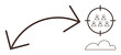 © robu_s - Arrows pointing toward a target audience inside a crosshair with a cloud beneath. Ideal for strategy, goal setting, business growth, marketing, planning, focus, and connection. Simple flat metaphor