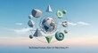© Asitha - Celebrate International Day of Neutrality with this elegant, modern design featuring a world globe and geometric shapes floating in a peaceful blue sky