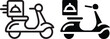 © Begum - Delivery scooter icon set for food or package service transportation