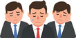 © JosephF - Three Men Looking Sad in Business Suits with White Background