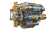 © aminsmart - Steampunk engine concept, intricate metalwork and bamboo elements blend fantasy and functionality