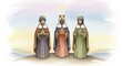 © Галина Броницкая - Three kings follow bright star, kings bear gifts, kings seek salvation