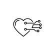 © VectorGenius - Modern tech heart symbol for digital health innovation, connecting care and technology for a healthier future, vector design ideal for medical startups