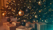 © Nur Stock - Festive Christmas Tree with Wrapped Presents and Ornaments