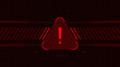 © Suppachok N - Digital red alert warning sign with exclamation mark in triangle futuristic cyber security background with tech grid and glowing neon lines