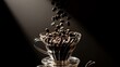 © NguyenBa - コーヒー豆が透明なカップに降り注ぐ瞬間、ドラマチックな光が当たる、コーヒーの香りが漂うような美しい瞬間。