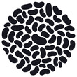 © Bohdan - Abstract pattern of many dark bean shapes arranged in a circular design