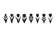 © chhaifunnahar - Stylized Black Tulip Flower Icons Set