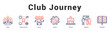 © Mia - Club Journey Modern and clean web banner illustration featuring thematic icons for visual communication