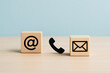 © Miltan - Communication icons illustrating contact methods including email phone and internet symbol for business outreach marketing and customer service