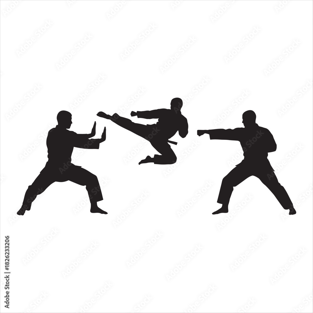 Silhouette Taekwondo Athlete Vector Illustration silhouette 2