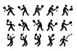 © Ophelia - Silhouette tennis player actions set for sports design projects