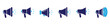 © Nikita - Megaphone advertising vector icons. Loudspeaker signs for campaign promotion, social media marketing, branding, and public communication.