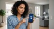 © OlgaNeuroArt - Frustrated woman pointing at smartphone screen with Wi-Fi icon. Confused female having internet connection problems at home