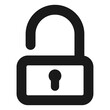 © Sani Anindita - Unlocked padlock icon – open lock symbol in minimal outline security design