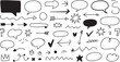 © cicilia - Various handdrawn doodle elements showcase speech bubbles, arrows, and stars on a white background