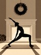 © Going Place - Silhouette of a woman practicing yoga in a calm indoor setting
