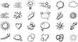 © RIMON - Hand drawn doodle icon set with arrows hearts and speech bubbles
