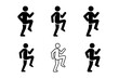 © Coosh448 - High Knees Logo Variations. high knees exercise. Icon set. Set Logo of high knees exercise: gym workout silhouette. harmonious logo variations of the same